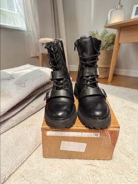 Dolce Vita Black Combat Moto Boots